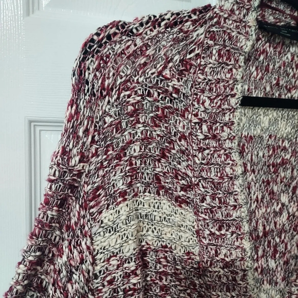 NWOT Lane Bryant Maroon Classic Long-Sleeve Button-Front Cardigan Marl Stripe 1X - Picture 6 of 12